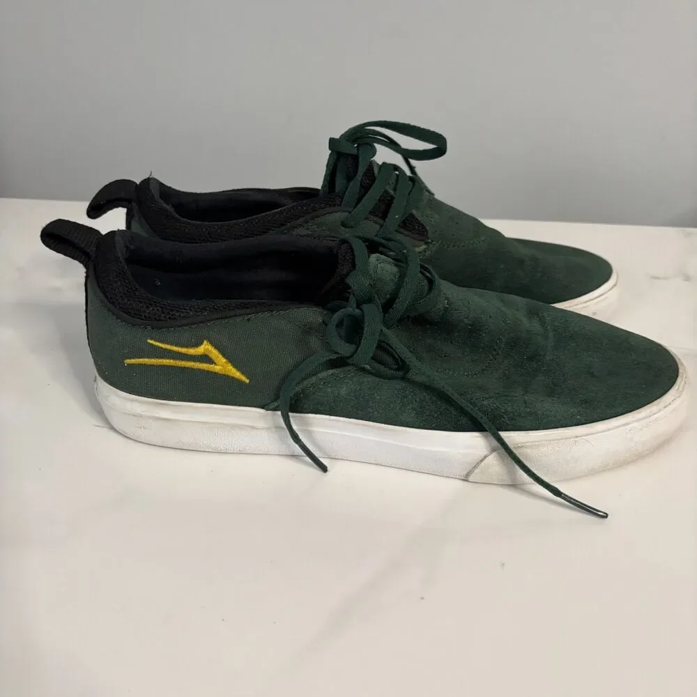 Lakai Men Riley 2 Skate Shoes Gum Suede Sole Slip On Riley Hawk Dk Green Size 7